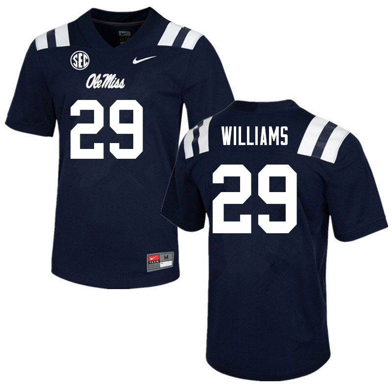 Demarko Williams Ole Miss Rebels NCAA Men's Navy #29 Stitched Limited College Football Jersey SSM2758JE